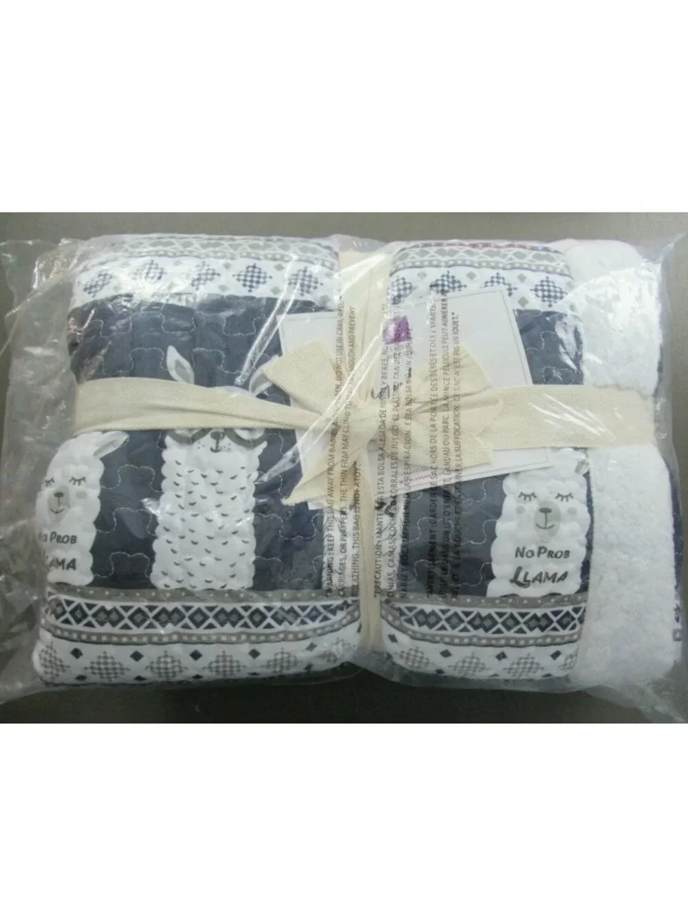 Lush Decor Llama Stripe Sherpa Throw Blanket, Multicolor, 60 Inches X 50 Inches